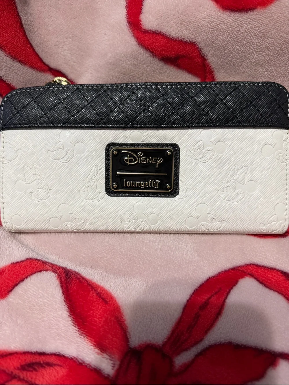 Loungefly Black and White Disney Mickey Embossed Zip Wallet
